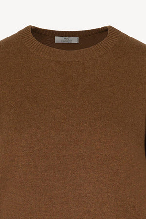 Girocollo Mezza Manica in Puro Cashmere Terracotta