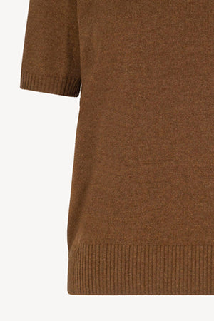 Girocollo Mezza Manica in Puro Cashmere Terracotta