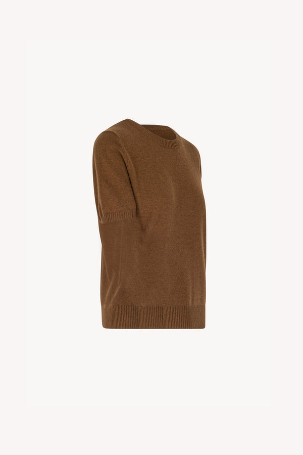 Girocollo Mezza Manica in Puro Cashmere Terracotta
