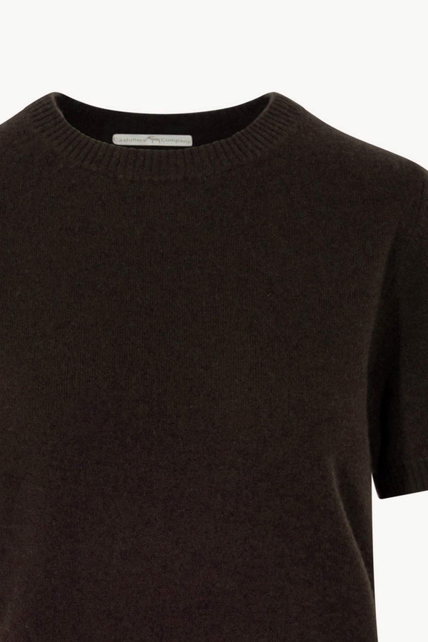 Girocollo Mezza Manica in Puro Cashmere Mocha