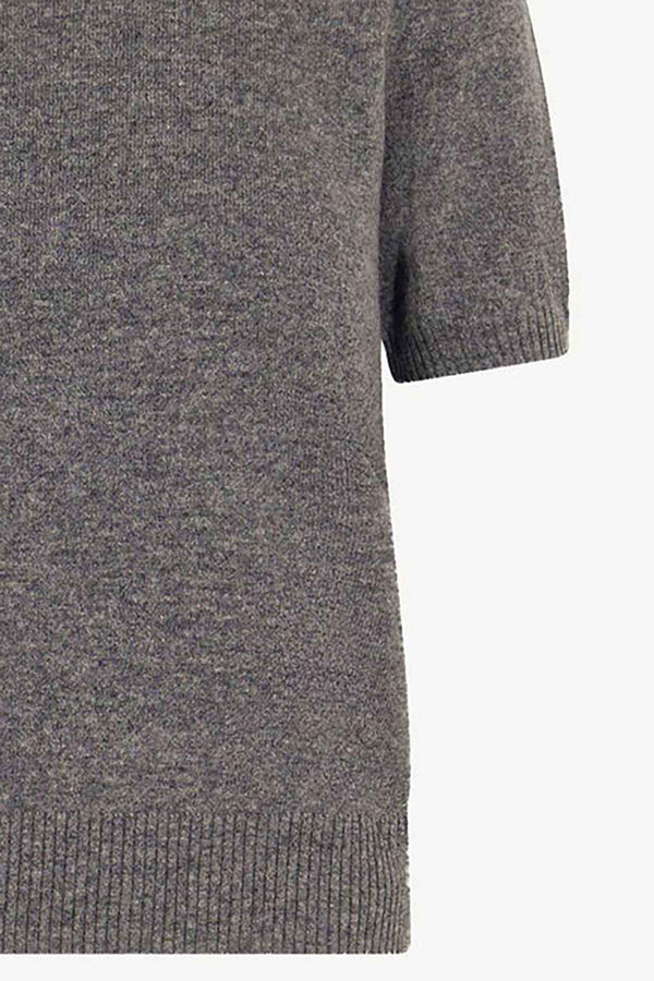 Girocollo Mezza Manica in Puro Cashmere Derby