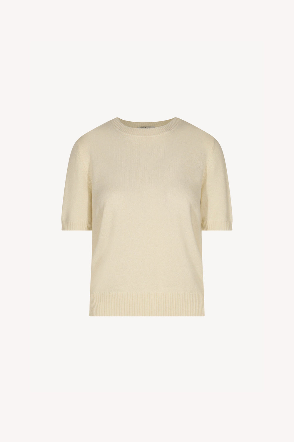 Ivory Pure Cashmere Crew Neck Short-sleeve Sweater