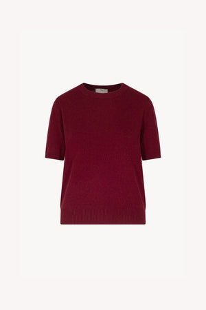 Girocollo Mezza Manica in Puro Cashmere Melograno