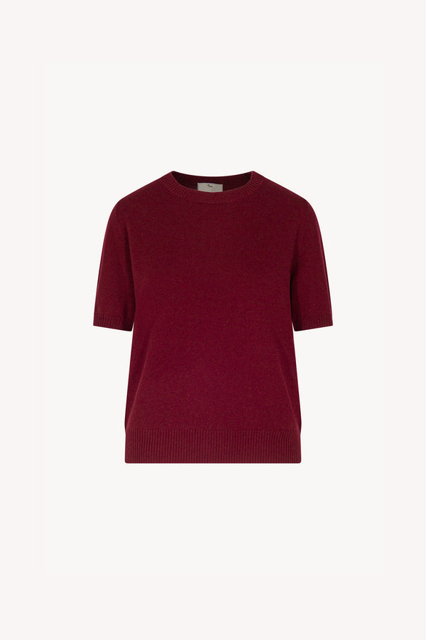 Girocollo Mezza Manica in Puro Cashmere Melograno