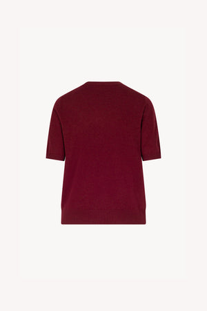 Girocollo Mezza Manica in Puro Cashmere Melograno