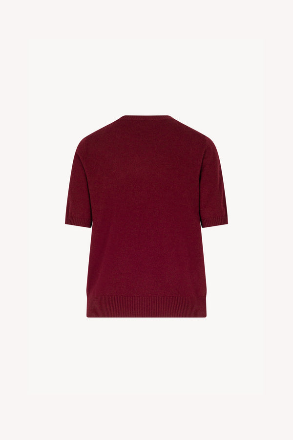 Girocollo Mezza Manica in Puro Cashmere Melograno