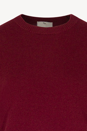 Girocollo Mezza Manica in Puro Cashmere Melograno