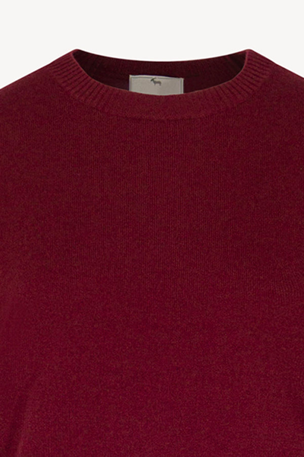 Girocollo Mezza Manica in Puro Cashmere Melograno