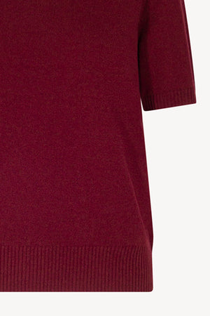 Girocollo Mezza Manica in Puro Cashmere Melograno