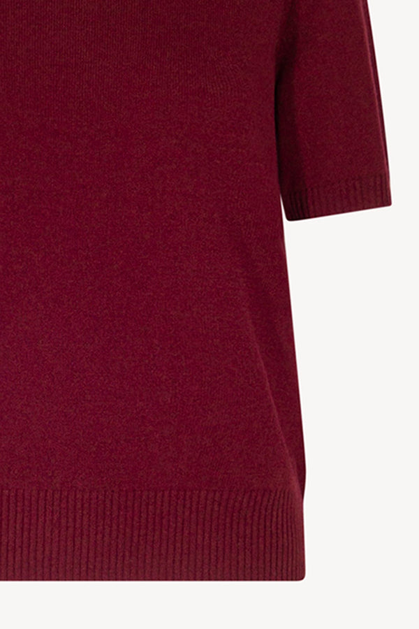 Girocollo Mezza Manica in Puro Cashmere Melograno