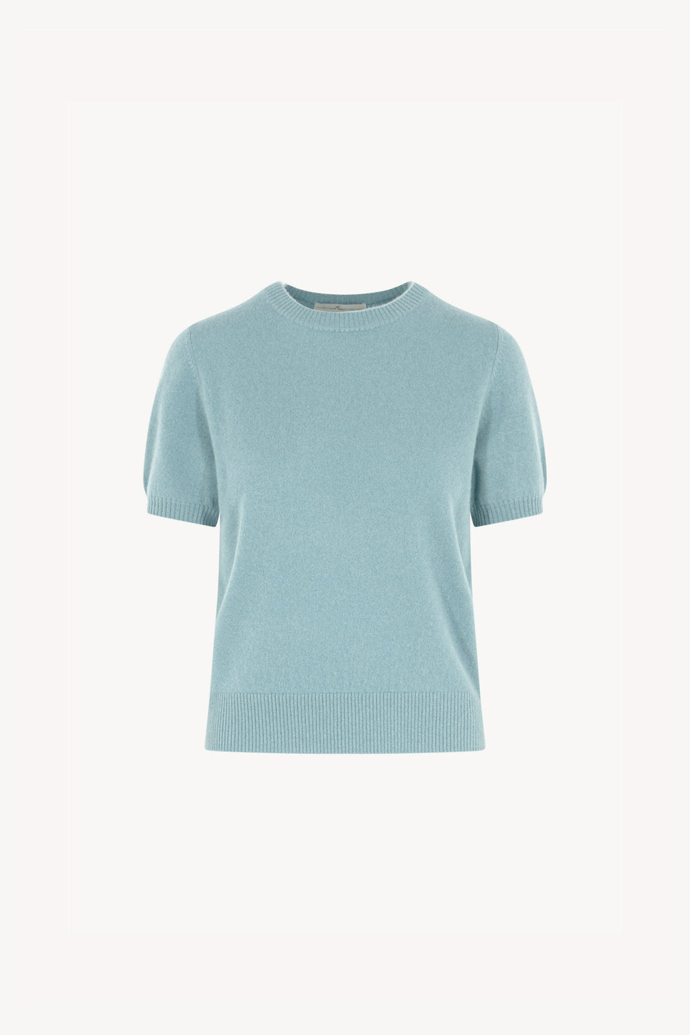 Girocollo Mezza Manica in Puro Cashmere Acquamarina