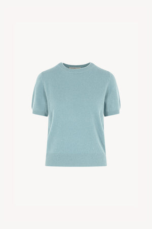Girocollo Mezza Manica in Puro Cashmere Acquamarina