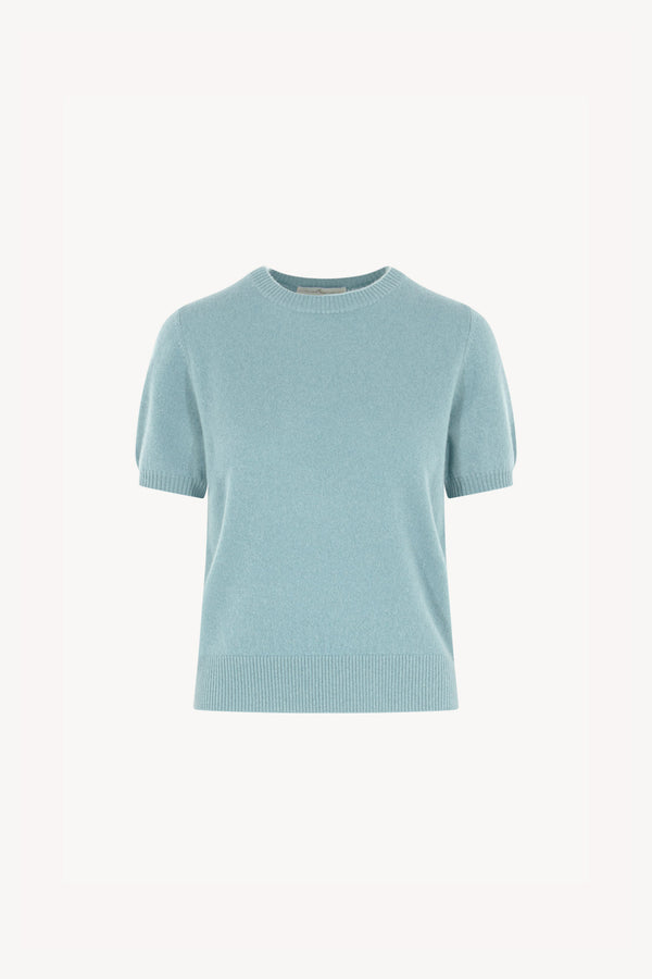 Girocollo Mezza Manica in Puro Cashmere Acquamarina
