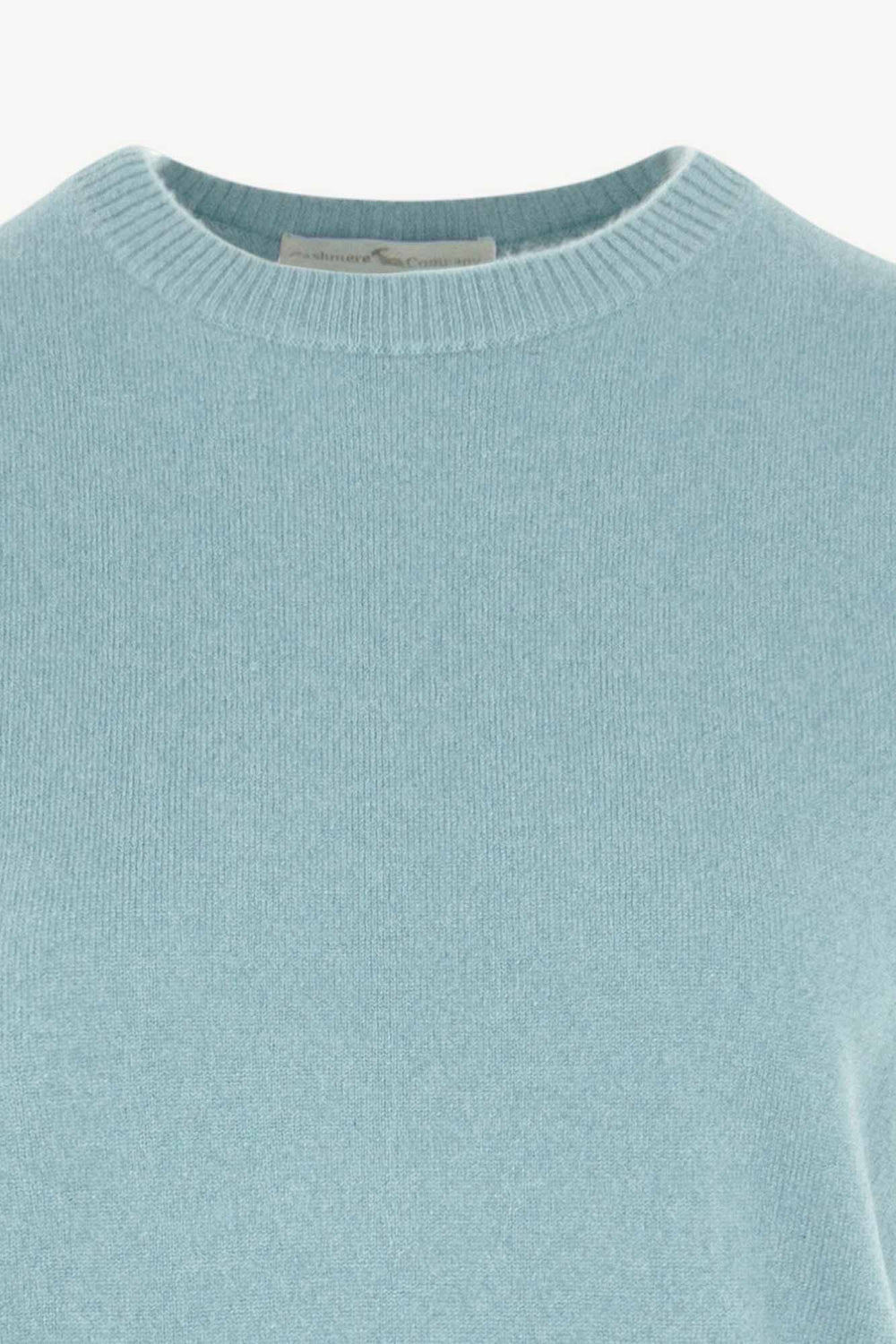 Girocollo Mezza Manica in Puro Cashmere Acquamarina