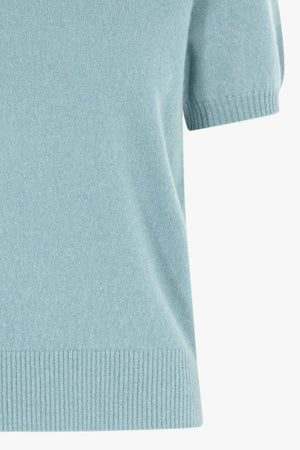 Girocollo Mezza Manica in Puro Cashmere Acquamarina
