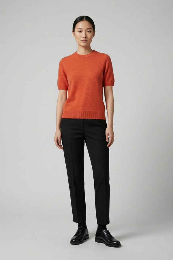 Girocollo Mezza Manica in Puro Cashmere Spezie