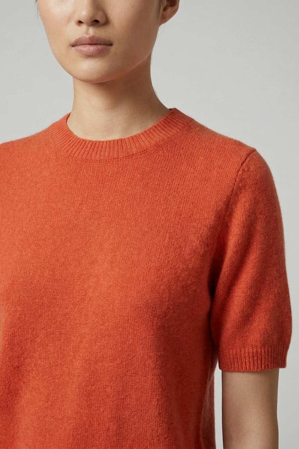 Girocollo Mezza Manica in Puro Cashmere Spezie