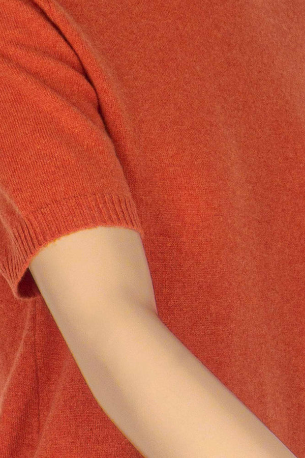 Girocollo Mezza Manica in Puro Cashmere Spezie
