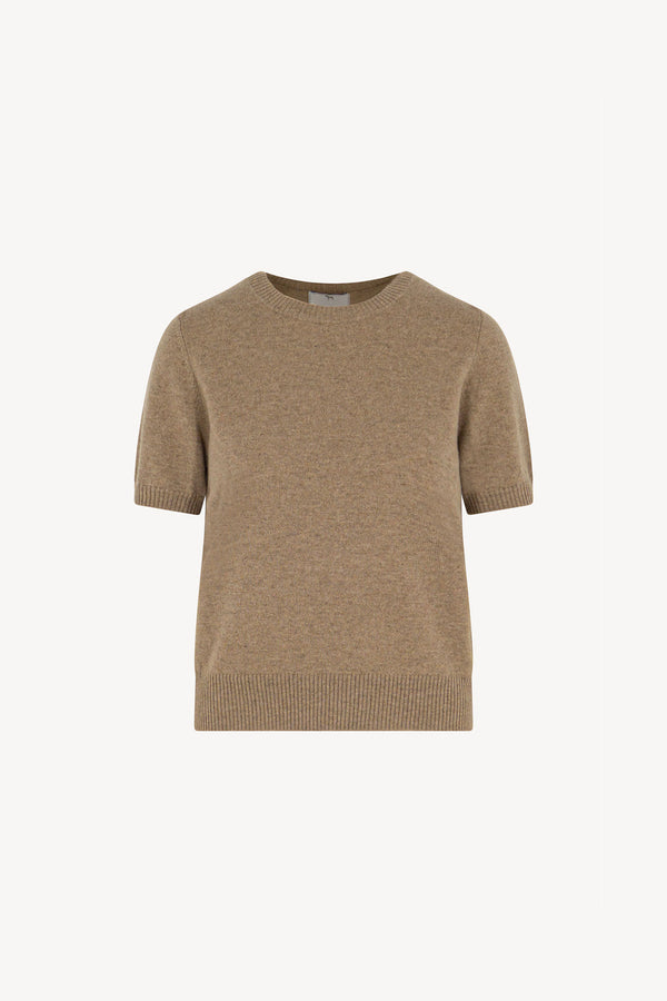Girocollo Mezza Manica in Puro Cashmere Dune