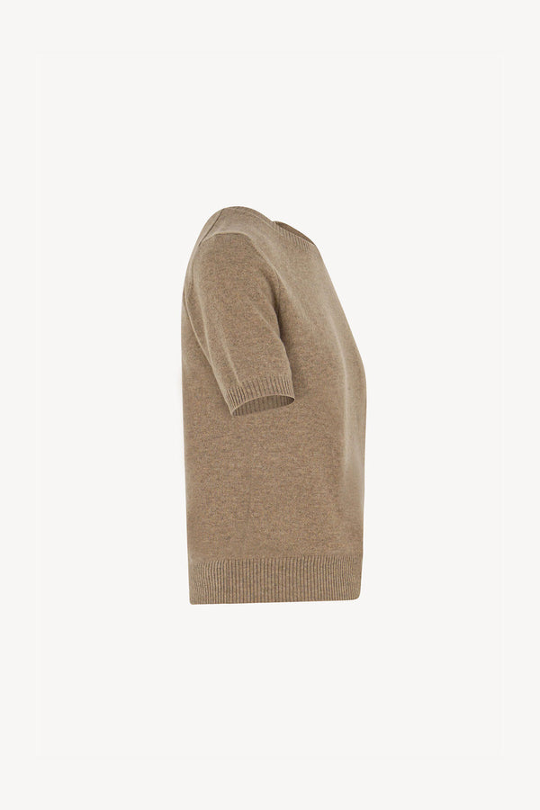 Girocollo Mezza Manica in Puro Cashmere Dune