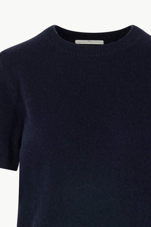 Girocollo Mezza Manica in Puro Cashmere Notte