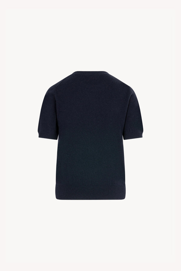 Girocollo Mezza Manica in Puro Cashmere Notte