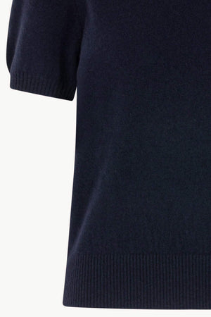 Girocollo Mezza Manica in Puro Cashmere Notte