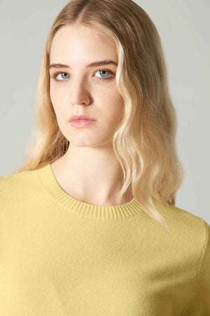 Girocollo Mezza Manica in Puro Cashmere Vanilla