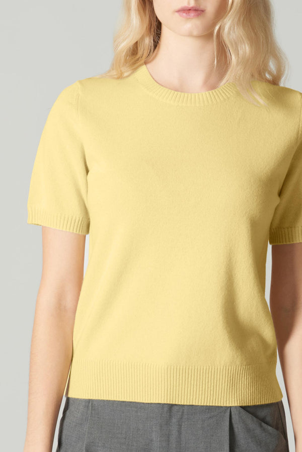 Girocollo Mezza Manica in Puro Cashmere Vanilla