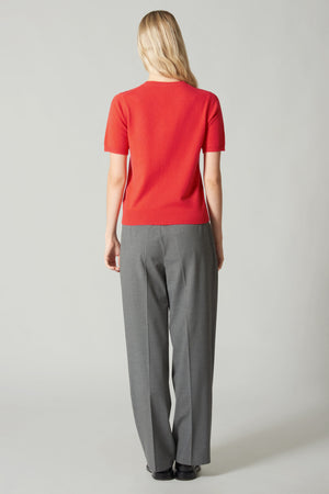 Girocollo Mezza Manica in Puro Cashmere Bitter