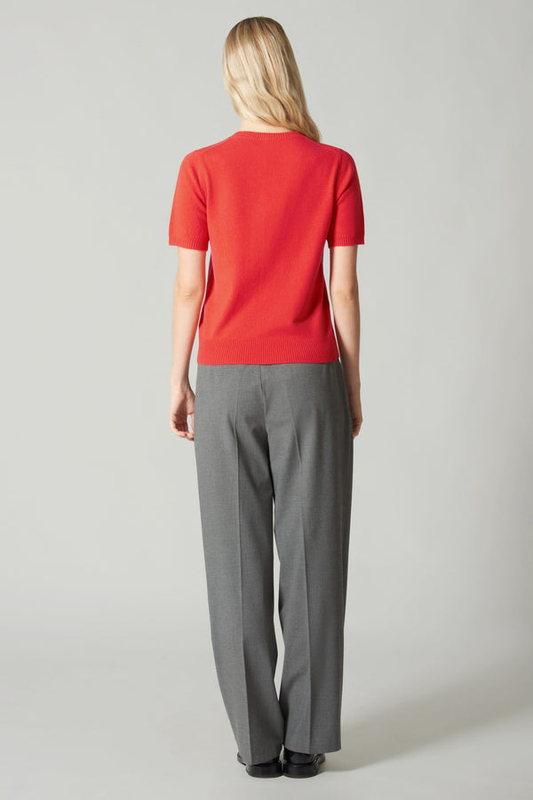 Girocollo Mezza Manica in Puro Cashmere Bitter