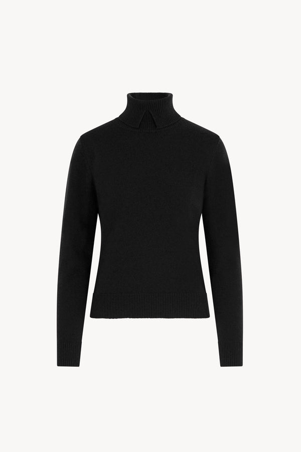 Dolcevita con Spacchetto in Puro Cashmere Nero