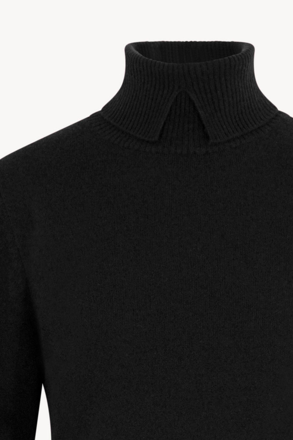 Dolcevita con Spacchetto in Puro Cashmere Nero