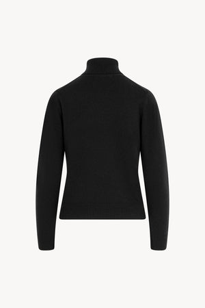 Dolcevita con Spacchetto in Puro Cashmere Nero