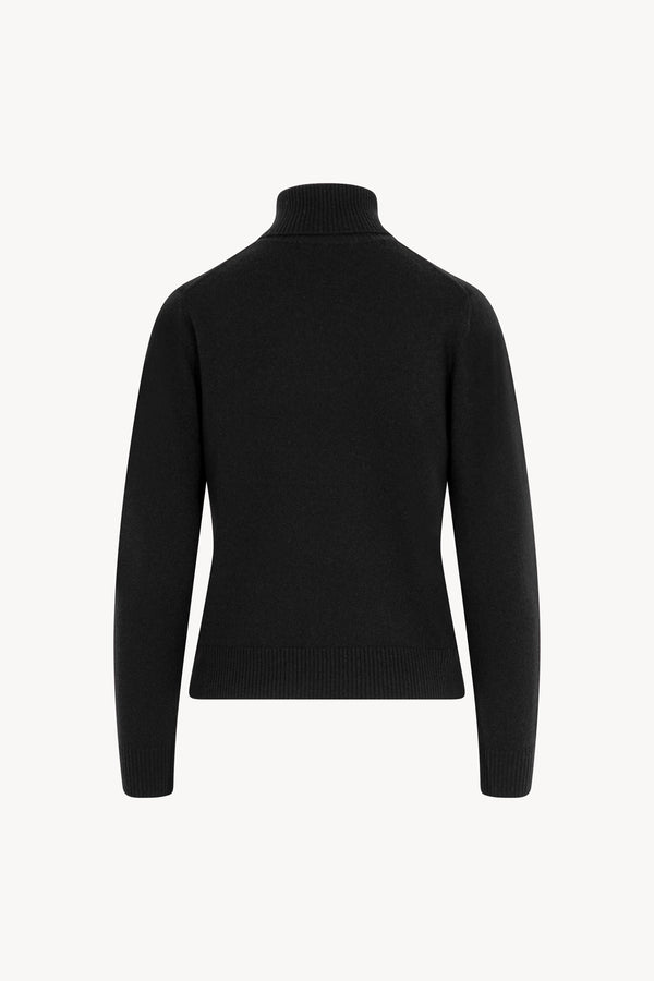 Dolcevita con Spacchetto in Puro Cashmere Nero