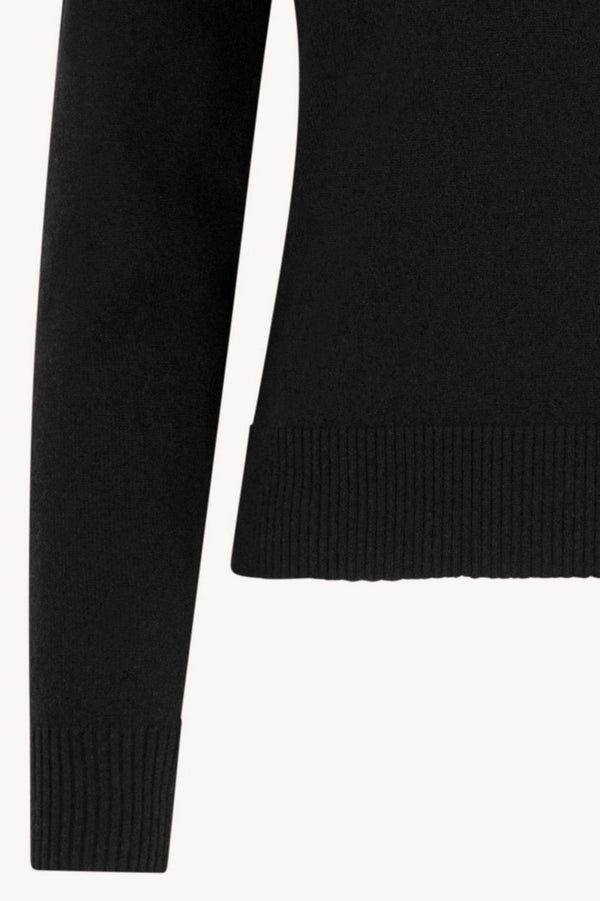 Dolcevita con Spacchetto in Puro Cashmere Nero