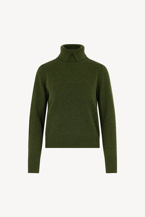 Dolcevita con Spacchetto in Puro Cashmere Loden