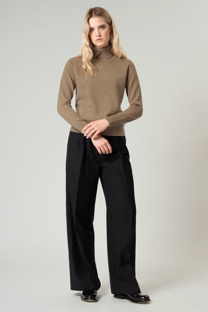 Dolcevita con Spacchetto in Puro Cashmere Loden