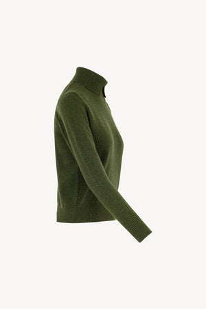 Dolcevita con Spacchetto in Puro Cashmere Loden