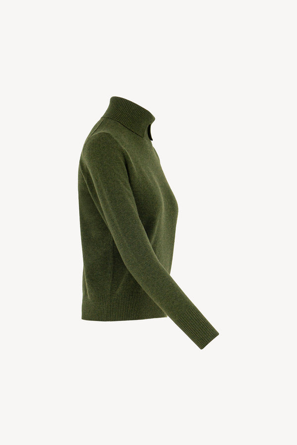 Dolcevita con Spacchetto in Puro Cashmere Loden