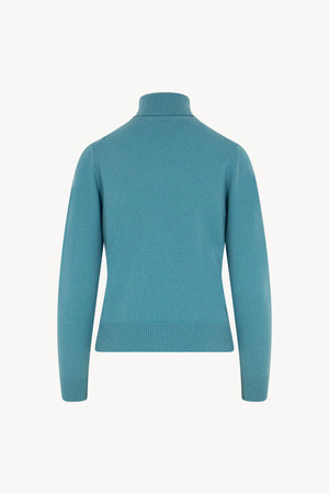 Dolcevita con Spacchetto in Puro Cashmere Turchese