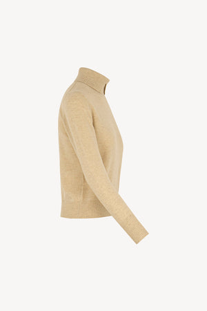 Dolcevita con Spacchetto in Puro Cashmere Avena