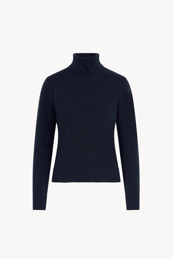 Dolcevita con Spacchetto in Puro Cashmere Notte