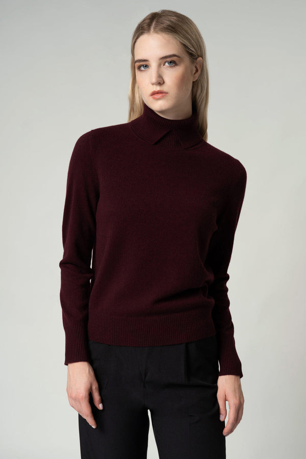 Dolcevita con Spacchetto in Puro Cashmere Notte