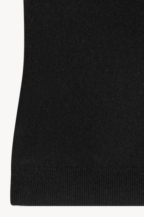 Dolcevita Senza Maniche in Puro Cashmere Nero