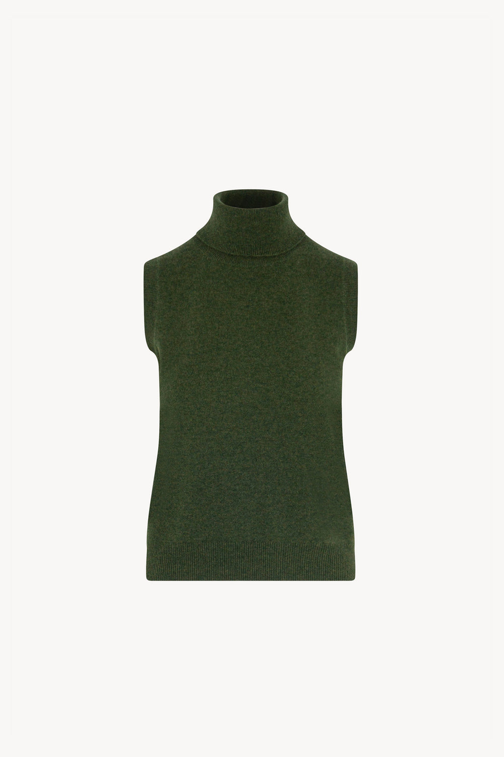 Dolcevita Senza Maniche in Puro Cashmere Loden