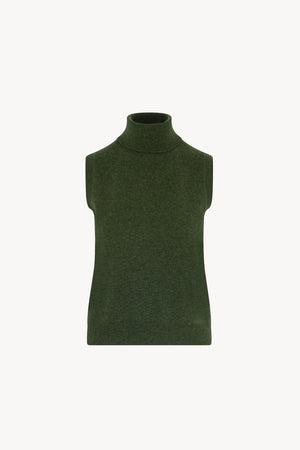 Dolcevita Senza Maniche in Puro Cashmere Loden