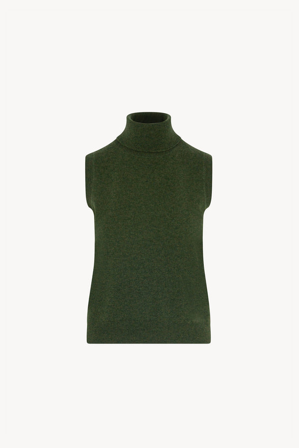 Dolcevita Senza Maniche in Puro Cashmere Loden