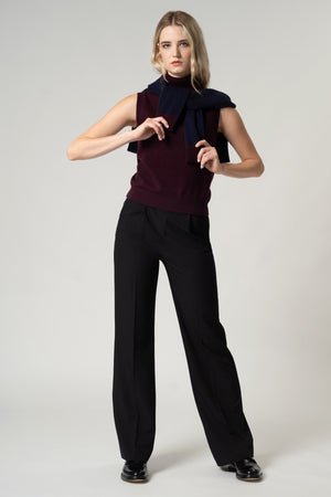 Dolcevita Senza Maniche in Puro Cashmere Acero