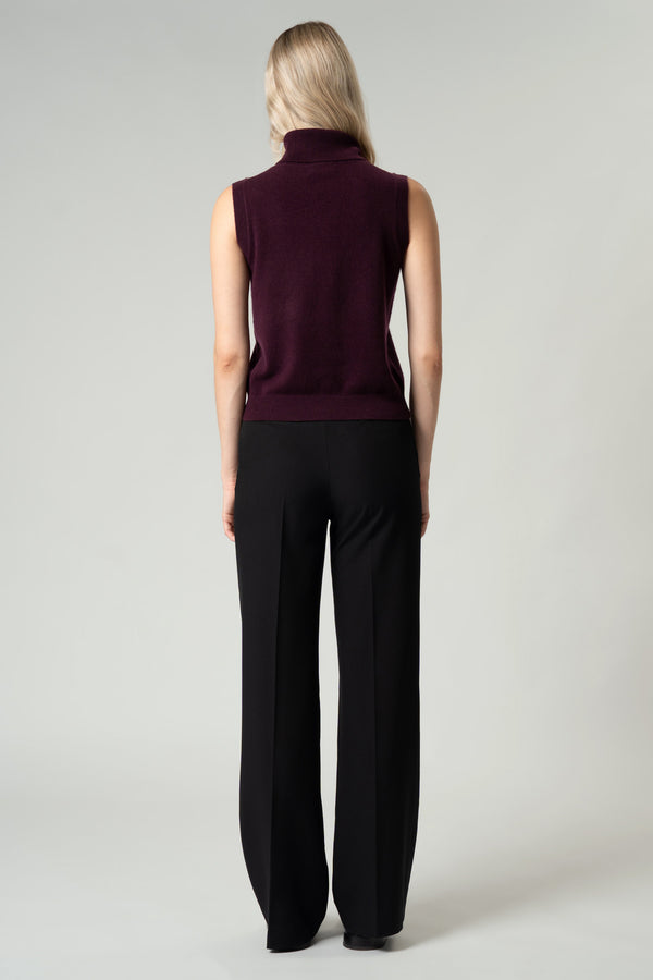 Dolcevita Senza Maniche in Puro Cashmere Acero